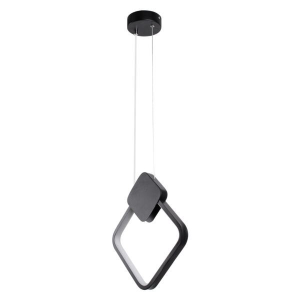 GloboStar® MARY 61082 Κρεμαστό Φωτιστικό Οροφής Design LED CCT 12W 1440lm 300° AC 220-240V – Εναλλαγή Φωτισμού μέσω Διακόπτη On/Off All In One Ψυχρό 6000k+Φυσικό 4500k+Θερμό 2700k Μ20 x Π2.3 x Υ28.5cm – Μαύρο