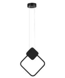 GloboStar® MARY 61082 Κρεμαστό Φωτιστικό Οροφής Design LED CCT 12W 1440lm 300° AC 220-240V – Εναλλαγή Φωτισμού μέσω Διακόπτη On/Off All In One Ψυχρό 6000k+Φυσικό 4500k+Θερμό 2700k Μ20 x Π2.3 x Υ28.5cm – Μαύρο