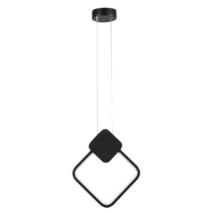 GloboStar® MARY 61082 Κρεμαστό Φωτιστικό Οροφής Design LED CCT 12W 1440lm 300° AC 220-240V – Εναλλαγή Φωτισμού μέσω Διακόπτη On/Off All In One Ψυχρό 6000k+Φυσικό 4500k+Θερμό 2700k Μ20 x Π2.3 x Υ28.5cm – Μαύρο