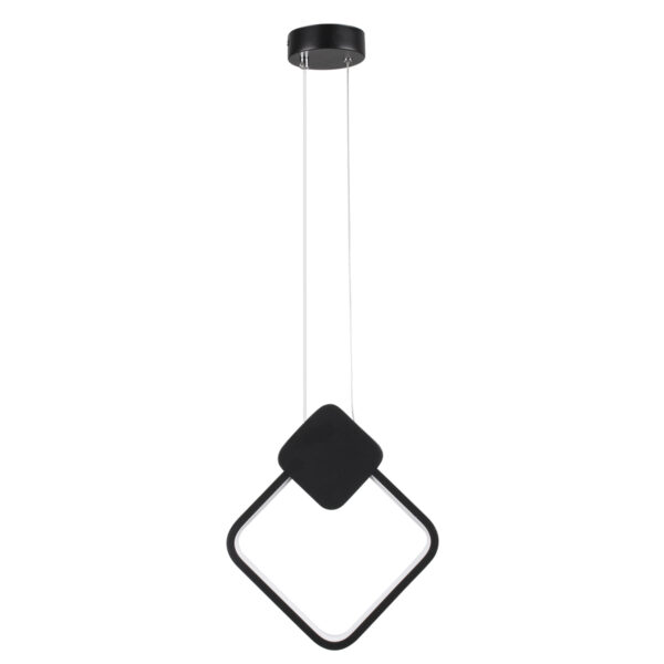 GloboStar® MARY 61082 Κρεμαστό Φωτιστικό Οροφής Design LED CCT 12W 1440lm 300° AC 220-240V – Εναλλαγή Φωτισμού μέσω Διακόπτη On/Off All In One Ψυχρό 6000k+Φυσικό 4500k+Θερμό 2700k Μ20 x Π2.3 x Υ28.5cm – Μαύρο