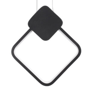 GloboStar® MARY 61082 Κρεμαστό Φωτιστικό Οροφής Design LED CCT 12W 1440lm 300° AC 220-240V – Εναλλαγή Φωτισμού μέσω Διακόπτη On/Off All In One Ψυχρό 6000k+Φυσικό 4500k+Θερμό 2700k Μ20 x Π2.3 x Υ28.5cm – Μαύρο