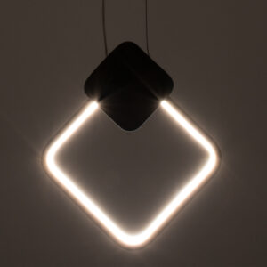 GloboStar® MARY 61082 Κρεμαστό Φωτιστικό Οροφής Design LED CCT 12W 1440lm 300° AC 220-240V – Εναλλαγή Φωτισμού μέσω Διακόπτη On/Off All In One Ψυχρό 6000k+Φυσικό 4500k+Θερμό 2700k Μ20 x Π2.3 x Υ28.5cm – Μαύρο