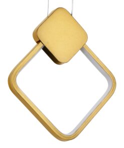 GloboStar® MARY 61084 Κρεμαστό Φωτιστικό Οροφής Design LED CCT 12W 1440lm 300° AC 220-240V – Εναλλαγή Φωτισμού μέσω Διακόπτη On/Off All In One Ψυχρό 6000k+Φυσικό 4500k+Θερμό 2700k Μ20 x Π2.3 x Υ28.5cm – Χρυσό Βούρτσας