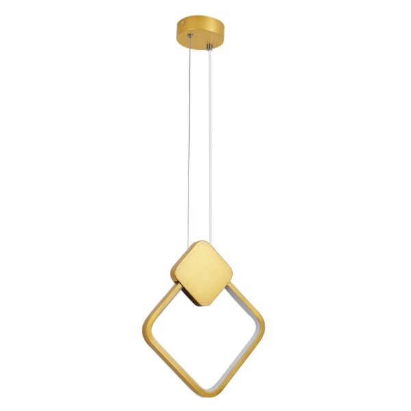 GloboStar® MARY 61084 Κρεμαστό Φωτιστικό Οροφής Design LED CCT 12W 1440lm 300° AC 220-240V – Εναλλαγή Φωτισμού μέσω Διακόπτη On/Off All In One Ψυχρό 6000k+Φυσικό 4500k+Θερμό 2700k Μ20 x Π2.3 x Υ28.5cm – Χρυσό Βούρτσας