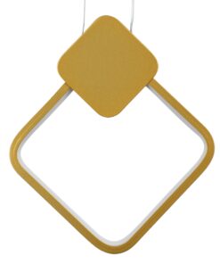 GloboStar® MARY 61084 Κρεμαστό Φωτιστικό Οροφής Design LED CCT 12W 1440lm 300° AC 220-240V – Εναλλαγή Φωτισμού μέσω Διακόπτη On/Off All In One Ψυχρό 6000k+Φυσικό 4500k+Θερμό 2700k Μ20 x Π2.3 x Υ28.5cm – Χρυσό Βούρτσας