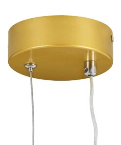 GloboStar® MARY 61084 Κρεμαστό Φωτιστικό Οροφής Design LED CCT 12W 1440lm 300° AC 220-240V – Εναλλαγή Φωτισμού μέσω Διακόπτη On/Off All In One Ψυχρό 6000k+Φυσικό 4500k+Θερμό 2700k Μ20 x Π2.3 x Υ28.5cm – Χρυσό Βούρτσας