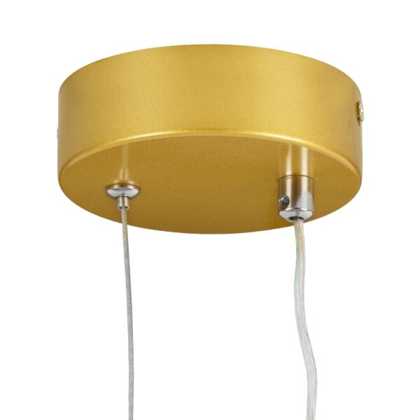 GloboStar® MARY 61084 Κρεμαστό Φωτιστικό Οροφής Design LED CCT 12W 1440lm 300° AC 220-240V – Εναλλαγή Φωτισμού μέσω Διακόπτη On/Off All In One Ψυχρό 6000k+Φυσικό 4500k+Θερμό 2700k Μ20 x Π2.3 x Υ28.5cm – Χρυσό Βούρτσας