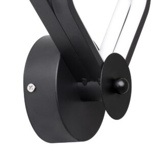 GloboStar® ANNA 61085 Φωτιστικό Τοίχου – Απλίκα Design LED CCT 15W 1800lm 300° AC 220-240V – Εναλλαγή Φωτισμού μέσω Διακόπτη On/Off All In One Ψυχρό 6000k+Φυσικό 4500k+Θερμό 2700k Μ25 x Π8 x Υ30cm – Μαύρο