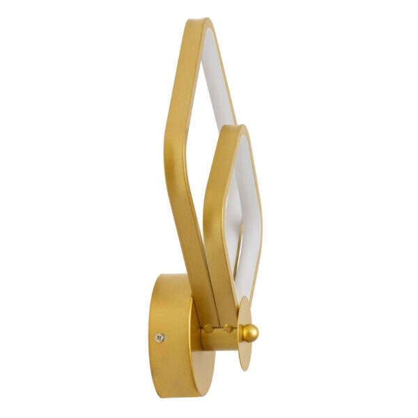 GloboStar® ANNA 61087 Φωτιστικό Τοίχου – Απλίκα Design LED CCT 15W 1800lm 300° AC 220-240V – Εναλλαγή Φωτισμού μέσω Διακόπτη On/Off All In One Ψυχρό 6000k+Φυσικό 4500k+Θερμό 2700k Μ25 x Π8 x Υ30cm – Χρυσό Βούρτσας