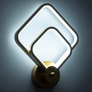 GloboStar® ANNA 61087 Φωτιστικό Τοίχου – Απλίκα Design LED CCT 15W 1800lm 300° AC 220-240V – Εναλλαγή Φωτισμού μέσω Διακόπτη On/Off All In One Ψυχρό 6000k+Φυσικό 4500k+Θερμό 2700k Μ25 x Π8 x Υ30cm – Χρυσό Βούρτσας