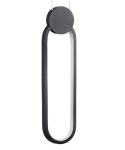 GloboStar® ILDI 61088 Κρεμαστό Φωτιστικό Οροφής Design LED CCT 12W 1440lm 300° AC 220-240V – Εναλλαγή Φωτισμού μέσω Διακόπτη On/Off All In One Ψυχρό 6000k+Φυσικό 4500k+Θερμό 2700k Μ10 x Π2.3 x Υ38cm – Μαύρο