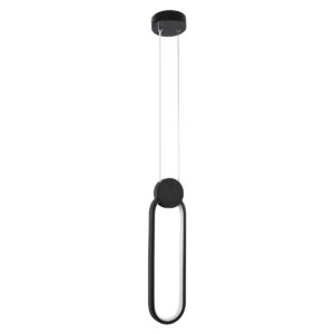 GloboStar® ILDI 61088 Κρεμαστό Φωτιστικό Οροφής Design LED CCT 12W 1440lm 300° AC 220-240V – Εναλλαγή Φωτισμού μέσω Διακόπτη On/Off All In One Ψυχρό 6000k+Φυσικό 4500k+Θερμό 2700k Μ10 x Π2.3 x Υ38cm – Μαύρο