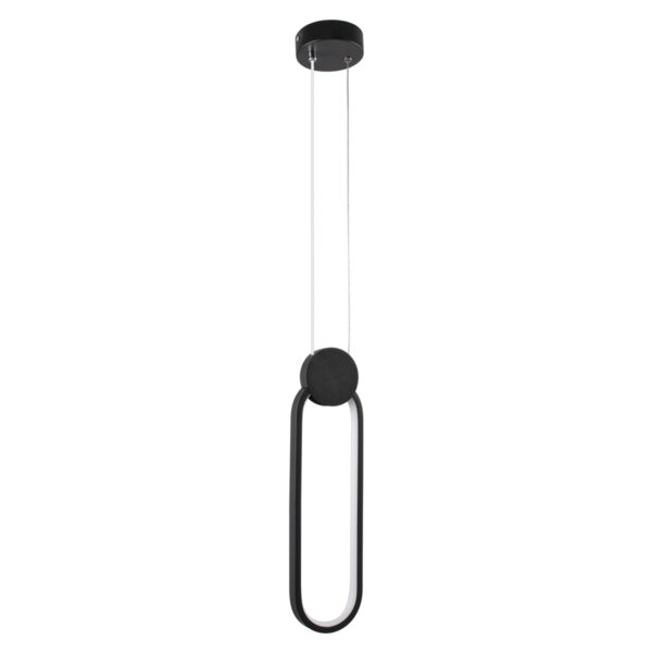 GloboStar® ILDI 61088 Κρεμαστό Φωτιστικό Οροφής Design LED CCT 12W 1440lm 300° AC 220-240V – Εναλλαγή Φωτισμού μέσω Διακόπτη On/Off All In One Ψυχρό 6000k+Φυσικό 4500k+Θερμό 2700k Μ10 x Π2.3 x Υ38cm – Μαύρο