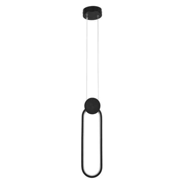 GloboStar® ILDI 61088 Κρεμαστό Φωτιστικό Οροφής Design LED CCT 12W 1440lm 300° AC 220-240V – Εναλλαγή Φωτισμού μέσω Διακόπτη On/Off All In One Ψυχρό 6000k+Φυσικό 4500k+Θερμό 2700k Μ10 x Π2.3 x Υ38cm – Μαύρο