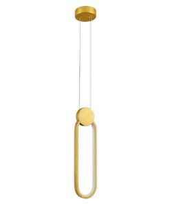 GloboStar® ILDI 61090 Κρεμαστό Φωτιστικό Οροφής Design LED CCT 12W 1440lm 300° AC 220-240V – Εναλλαγή Φωτισμού μέσω Διακόπτη On/Off All In One Ψυχρό 6000k+Φυσικό 4500k+Θερμό 2700k Μ10 x Π2.3 x Υ38cm – Χρυσό Βούρτσας