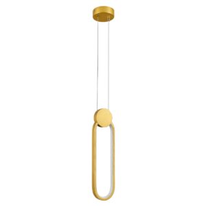GloboStar® ILDI 61090 Κρεμαστό Φωτιστικό Οροφής Design LED CCT 12W 1440lm 300° AC 220-240V – Εναλλαγή Φωτισμού μέσω Διακόπτη On/Off All In One Ψυχρό 6000k+Φυσικό 4500k+Θερμό 2700k Μ10 x Π2.3 x Υ38cm – Χρυσό Βούρτσας