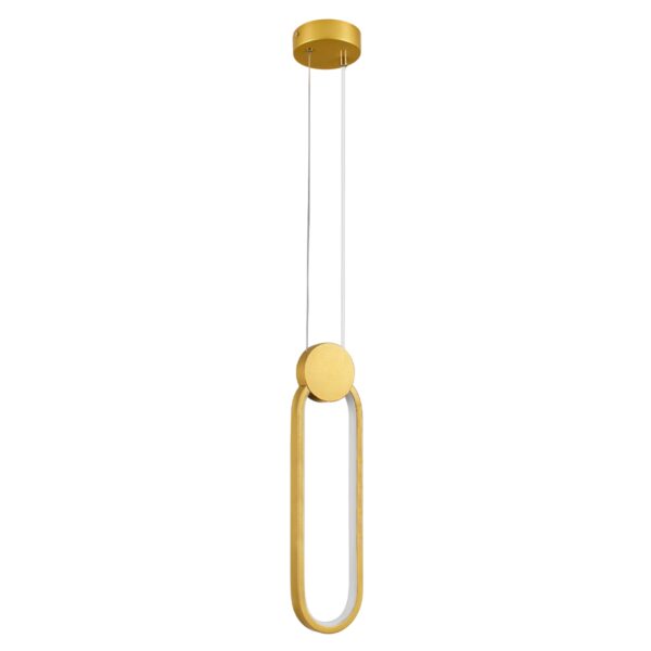 GloboStar® ILDI 61090 Κρεμαστό Φωτιστικό Οροφής Design LED CCT 12W 1440lm 300° AC 220-240V – Εναλλαγή Φωτισμού μέσω Διακόπτη On/Off All In One Ψυχρό 6000k+Φυσικό 4500k+Θερμό 2700k Μ10 x Π2.3 x Υ38cm – Χρυσό Βούρτσας
