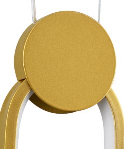 GloboStar® ILDI 61090 Κρεμαστό Φωτιστικό Οροφής Design LED CCT 12W 1440lm 300° AC 220-240V – Εναλλαγή Φωτισμού μέσω Διακόπτη On/Off All In One Ψυχρό 6000k+Φυσικό 4500k+Θερμό 2700k Μ10 x Π2.3 x Υ38cm – Χρυσό Βούρτσας