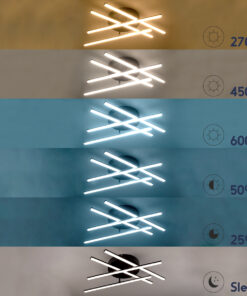 GloboStar® DRACO 61095 Φωτιστικό Οροφής Γραμμικό Linear Design LED CCT 60W 7380lm 120° AC 220-240V – Εναλλαγή Φωτισμού μέσω Τηλεχειριστηρίου All In One Ψυχρό 6000k+Φυσικό 4500k+Θερμό 2700k Dimmable Φ60 x Υ11cm – Μαύρο – 3 Years Warranty