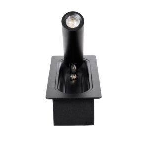GloboStar® MANHATTAN 61097 Μοντέρνο Χωνευτό Φωτιστικό Τοίχου – Απλίκα Ξενοδοχείου Bed Side LED 3W 405lm 36° AC 220-240V – Reading Light – Μ7 x Π7 x Υ17cm – Φυσικό Λευκό 4500K – Μαύρο