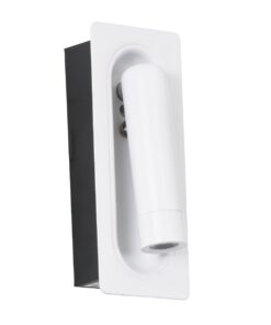 GloboStar® MANHATTAN 61098 Μοντέρνο Χωνευτό Φωτιστικό Τοίχου – Απλίκα Ξενοδοχείου Bed Side LED 3W 405lm 36° AC 220-240V – Reading Light – Μ7 x Π7 x Υ17cm – Φυσικό Λευκό 4500K – Λευκό