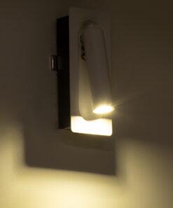 GloboStar® MANHATTAN 61098 Μοντέρνο Χωνευτό Φωτιστικό Τοίχου – Απλίκα Ξενοδοχείου Bed Side LED 3W 405lm 36° AC 220-240V – Reading Light – Μ7 x Π7 x Υ17cm – Φυσικό Λευκό 4500K – Λευκό