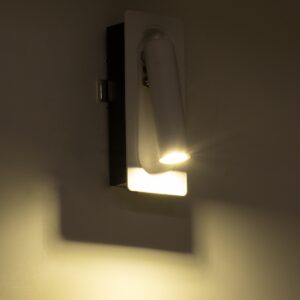 GloboStar® MANHATTAN 61098 Μοντέρνο Χωνευτό Φωτιστικό Τοίχου – Απλίκα Ξενοδοχείου Bed Side LED 3W 405lm 36° AC 220-240V – Reading Light – Μ7 x Π7 x Υ17cm – Φυσικό Λευκό 4500K – Λευκό