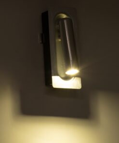 GloboStar® MANHATTAN 61099 Μοντέρνο Χωνευτό Φωτιστικό Τοίχου – Απλίκα Ξενοδοχείου Bed Side LED 3W 405lm 36° AC 220-240V – Reading Light – Μ7 x Π7 x Υ17cm – Φυσικό Λευκό 4500K – Νίκελ Βούρτσας