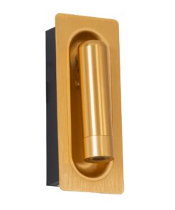 GloboStar® MANHATTAN 61100 Μοντέρνο Χωνευτό Φωτιστικό Τοίχου – Απλίκα Ξενοδοχείου Bed Side LED 3W 405lm 36° AC 220-240V – Reading Light – Μ7 x Π7 x Υ17cm – Φυσικό Λευκό 4500K – Χρυσό Βούρτσας