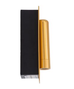 GloboStar® MANHATTAN 61100 Μοντέρνο Χωνευτό Φωτιστικό Τοίχου – Απλίκα Ξενοδοχείου Bed Side LED 3W 405lm 36° AC 220-240V – Reading Light – Μ7 x Π7 x Υ17cm – Φυσικό Λευκό 4500K – Χρυσό Βούρτσας