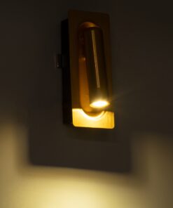 GloboStar® MANHATTAN 61100 Μοντέρνο Χωνευτό Φωτιστικό Τοίχου – Απλίκα Ξενοδοχείου Bed Side LED 3W 405lm 36° AC 220-240V – Reading Light – Μ7 x Π7 x Υ17cm – Φυσικό Λευκό 4500K – Χρυσό Βούρτσας