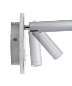 GloboStar® JERSEY 61103 Μοντέρνο Φωτιστικό Τοίχου – Απλίκα Ξενοδοχείου Bed Side LED 10W 1380lm 36° & 360° AC 220-240V – Reading Light & 360° Κρυφός Φωτισμός – Φορτιστής USB 3A – Φ14.5 x Π4cm – Φυσικό Λευκό 4500K – Νίκελ Βούρτσας