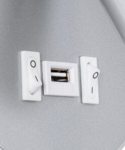 GloboStar® JERSEY 61103 Μοντέρνο Φωτιστικό Τοίχου – Απλίκα Ξενοδοχείου Bed Side LED 10W 1380lm 36° & 360° AC 220-240V – Reading Light & 360° Κρυφός Φωτισμός – Φορτιστής USB 3A – Φ14.5 x Π4cm – Φυσικό Λευκό 4500K – Νίκελ Βούρτσας