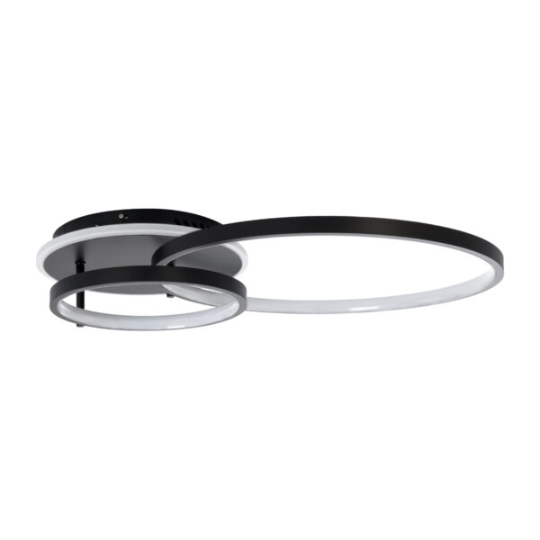 GloboStar® NEMESIS 61105 Φωτιστικό Οροφής Δαχτυλίδι-Κύκλος LED CCT 67W 7573lm 360° AC 220-240V – Εναλλαγή Φωτισμού μέσω Τηλεχειριστηρίου All In One Ψυχρό 6000k+Φυσικό 4500k+Θερμό 2700k Dimmable Φ25+45cm+BackLight – Μαύρο – 3 Years Warranty