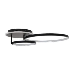 GloboStar® NEMESIS 61105 Φωτιστικό Οροφής Δαχτυλίδι-Κύκλος LED CCT 67W 7573lm 360° AC 220-240V – Εναλλαγή Φωτισμού μέσω Τηλεχειριστηρίου All In One Ψυχρό 6000k+Φυσικό 4500k+Θερμό 2700k Dimmable Φ25+45cm+BackLight – Μαύρο – 3 Years Warranty