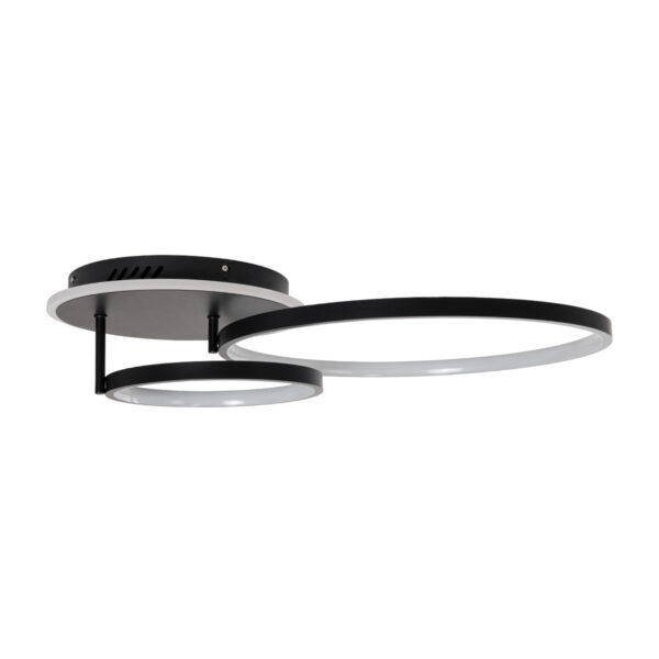 GloboStar® NEMESIS 61105 Φωτιστικό Οροφής Δαχτυλίδι-Κύκλος LED CCT 67W 7573lm 360° AC 220-240V – Εναλλαγή Φωτισμού μέσω Τηλεχειριστηρίου All In One Ψυχρό 6000k+Φυσικό 4500k+Θερμό 2700k Dimmable Φ25+45cm+BackLight – Μαύρο – 3 Years Warranty