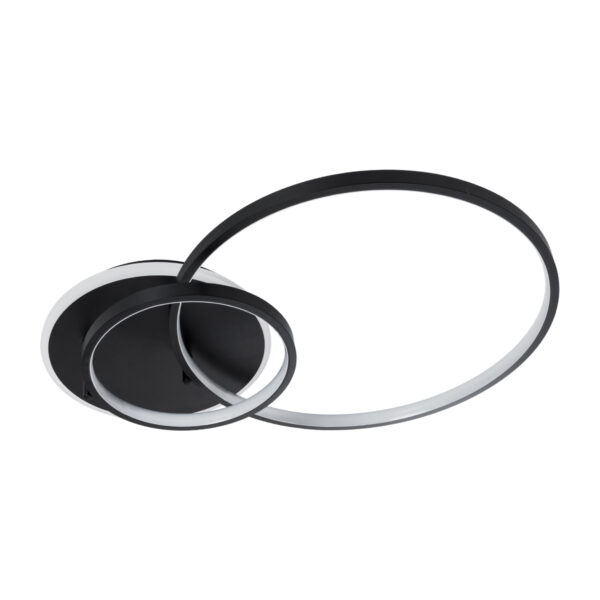 GloboStar® NEMESIS 61105 Φωτιστικό Οροφής Δαχτυλίδι-Κύκλος LED CCT 67W 7573lm 360° AC 220-240V – Εναλλαγή Φωτισμού μέσω Τηλεχειριστηρίου All In One Ψυχρό 6000k+Φυσικό 4500k+Θερμό 2700k Dimmable Φ25+45cm+BackLight – Μαύρο – 3 Years Warranty
