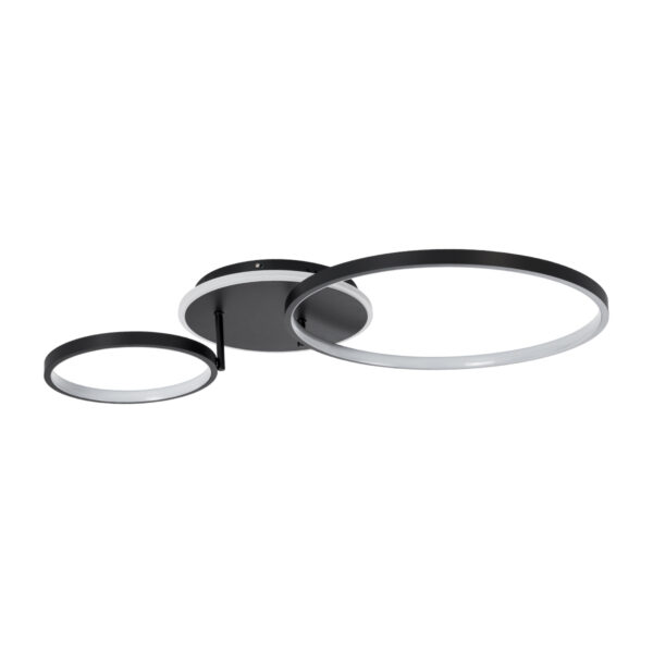 GloboStar® NEMESIS 61105 Φωτιστικό Οροφής Δαχτυλίδι-Κύκλος LED CCT 67W 7573lm 360° AC 220-240V – Εναλλαγή Φωτισμού μέσω Τηλεχειριστηρίου All In One Ψυχρό 6000k+Φυσικό 4500k+Θερμό 2700k Dimmable Φ25+45cm+BackLight – Μαύρο – 3 Years Warranty