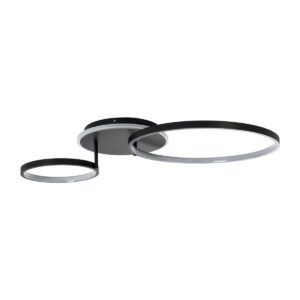 GloboStar® NEMESIS 61105 Φωτιστικό Οροφής Δαχτυλίδι-Κύκλος LED CCT 67W 7573lm 360° AC 220-240V – Εναλλαγή Φωτισμού μέσω Τηλεχειριστηρίου All In One Ψυχρό 6000k+Φυσικό 4500k+Θερμό 2700k Dimmable Φ25+45cm+BackLight – Μαύρο – 3 Years Warranty