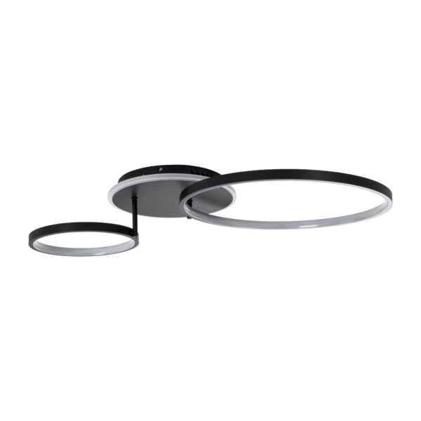 GloboStar® NEMESIS 61105 Φωτιστικό Οροφής Δαχτυλίδι-Κύκλος LED CCT 67W 7573lm 360° AC 220-240V – Εναλλαγή Φωτισμού μέσω Τηλεχειριστηρίου All In One Ψυχρό 6000k+Φυσικό 4500k+Θερμό 2700k Dimmable Φ25+45cm+BackLight – Μαύρο – 3 Years Warranty