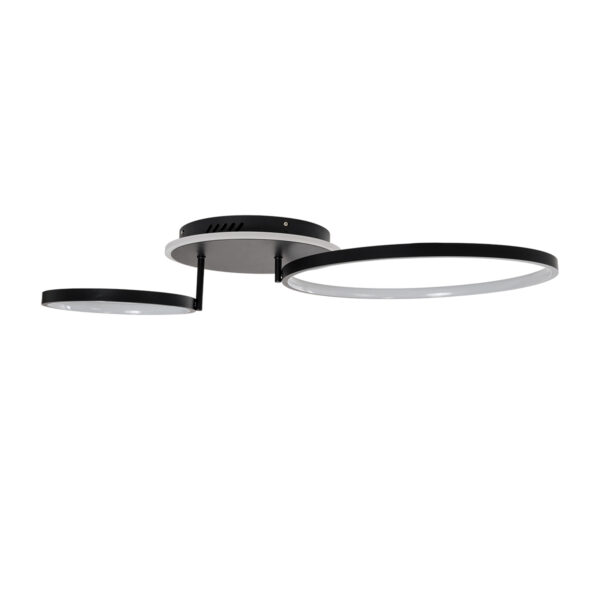 GloboStar® NEMESIS 61105 Φωτιστικό Οροφής Δαχτυλίδι-Κύκλος LED CCT 67W 7573lm 360° AC 220-240V – Εναλλαγή Φωτισμού μέσω Τηλεχειριστηρίου All In One Ψυχρό 6000k+Φυσικό 4500k+Θερμό 2700k Dimmable Φ25+45cm+BackLight – Μαύρο – 3 Years Warranty