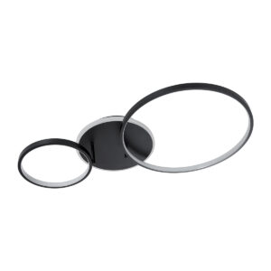 GloboStar® NEMESIS 61105 Φωτιστικό Οροφής Δαχτυλίδι-Κύκλος LED CCT 67W 7573lm 360° AC 220-240V – Εναλλαγή Φωτισμού μέσω Τηλεχειριστηρίου All In One Ψυχρό 6000k+Φυσικό 4500k+Θερμό 2700k Dimmable Φ25+45cm+BackLight – Μαύρο – 3 Years Warranty