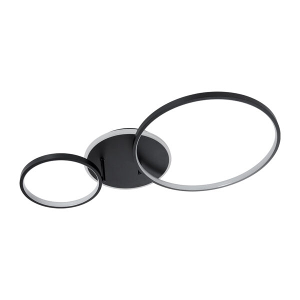 GloboStar® NEMESIS 61105 Φωτιστικό Οροφής Δαχτυλίδι-Κύκλος LED CCT 67W 7573lm 360° AC 220-240V – Εναλλαγή Φωτισμού μέσω Τηλεχειριστηρίου All In One Ψυχρό 6000k+Φυσικό 4500k+Θερμό 2700k Dimmable Φ25+45cm+BackLight – Μαύρο – 3 Years Warranty