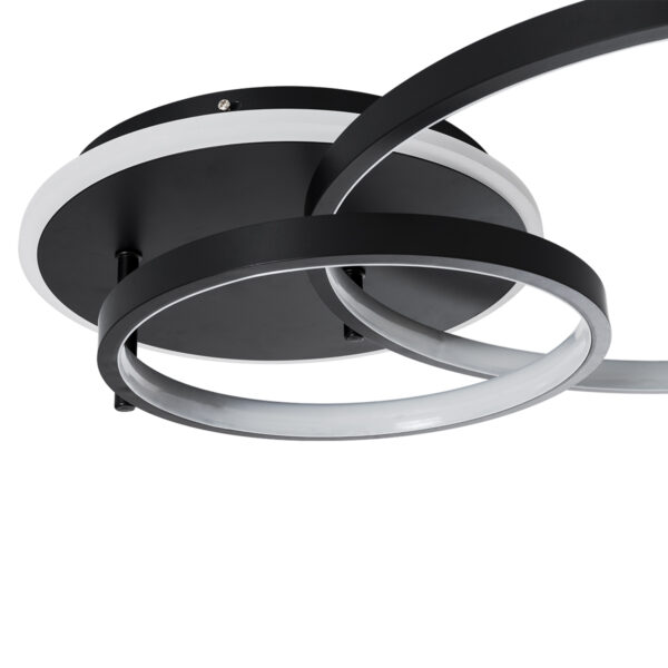 GloboStar® NEMESIS 61105 Φωτιστικό Οροφής Δαχτυλίδι-Κύκλος LED CCT 67W 7573lm 360° AC 220-240V – Εναλλαγή Φωτισμού μέσω Τηλεχειριστηρίου All In One Ψυχρό 6000k+Φυσικό 4500k+Θερμό 2700k Dimmable Φ25+45cm+BackLight – Μαύρο – 3 Years Warranty