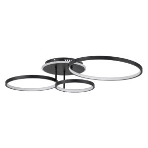 GloboStar® NEMESIS 61108 Φωτιστικό Οροφής Δαχτυλίδι-Κύκλος LED CCT 98W 11858lm 360° AC 220-240V – Εναλλαγή Φωτισμού μέσω Τηλεχειριστηρίου All In One Ψυχρό 6000k+Φυσικό 4500k+Θερμό 2700k Dimmable Φ25+35+45cm+BackLight – Μαύρο – 3 Years Warranty