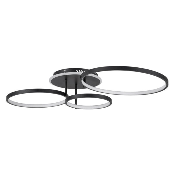 GloboStar® NEMESIS 61108 Φωτιστικό Οροφής Δαχτυλίδι-Κύκλος LED CCT 98W 11858lm 360° AC 220-240V – Εναλλαγή Φωτισμού μέσω Τηλεχειριστηρίου All In One Ψυχρό 6000k+Φυσικό 4500k+Θερμό 2700k Dimmable Φ25+35+45cm+BackLight – Μαύρο – 3 Years Warranty