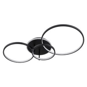 GloboStar® NEMESIS 61108 Φωτιστικό Οροφής Δαχτυλίδι-Κύκλος LED CCT 98W 11858lm 360° AC 220-240V – Εναλλαγή Φωτισμού μέσω Τηλεχειριστηρίου All In One Ψυχρό 6000k+Φυσικό 4500k+Θερμό 2700k Dimmable Φ25+35+45cm+BackLight – Μαύρο – 3 Years Warranty
