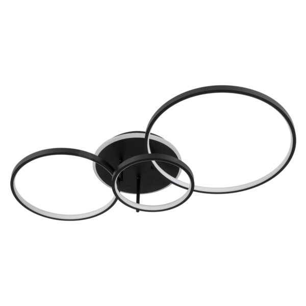 GloboStar® NEMESIS 61108 Φωτιστικό Οροφής Δαχτυλίδι-Κύκλος LED CCT 98W 11858lm 360° AC 220-240V – Εναλλαγή Φωτισμού μέσω Τηλεχειριστηρίου All In One Ψυχρό 6000k+Φυσικό 4500k+Θερμό 2700k Dimmable Φ25+35+45cm+BackLight – Μαύρο – 3 Years Warranty