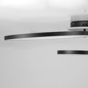 GloboStar® NEMESIS 61108 Φωτιστικό Οροφής Δαχτυλίδι-Κύκλος LED CCT 98W 11858lm 360° AC 220-240V – Εναλλαγή Φωτισμού μέσω Τηλεχειριστηρίου All In One Ψυχρό 6000k+Φυσικό 4500k+Θερμό 2700k Dimmable Φ25+35+45cm+BackLight – Μαύρο – 3 Years Warranty