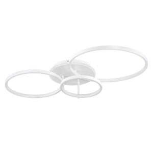 GloboStar® NEMESIS 61109 Φωτιστικό Οροφής Δαχτυλίδι-Κύκλος LED CCT 98W 11858lm 360° AC 220-240V – Εναλλαγή Φωτισμού μέσω Τηλεχειριστηρίου All In One Ψυχρό 6000k+Φυσικό 4500k+Θερμό 2700k Dimmable Φ25+35+45cm+BackLight – Λευκό – 3 Years Warranty